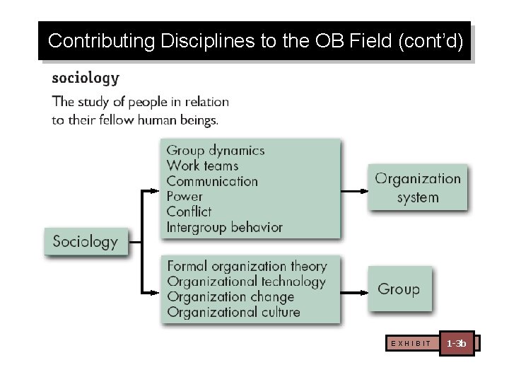 Contributing Disciplines to the OB Field (cont’d) EXHIBIT 1 -3 b 