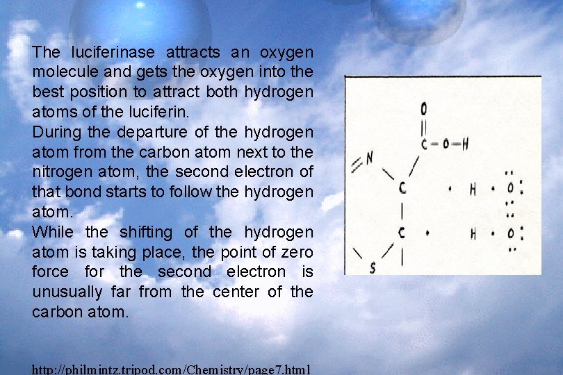 The luciferinase attracts an oxygen molecule and gets the oxygen into the best position
