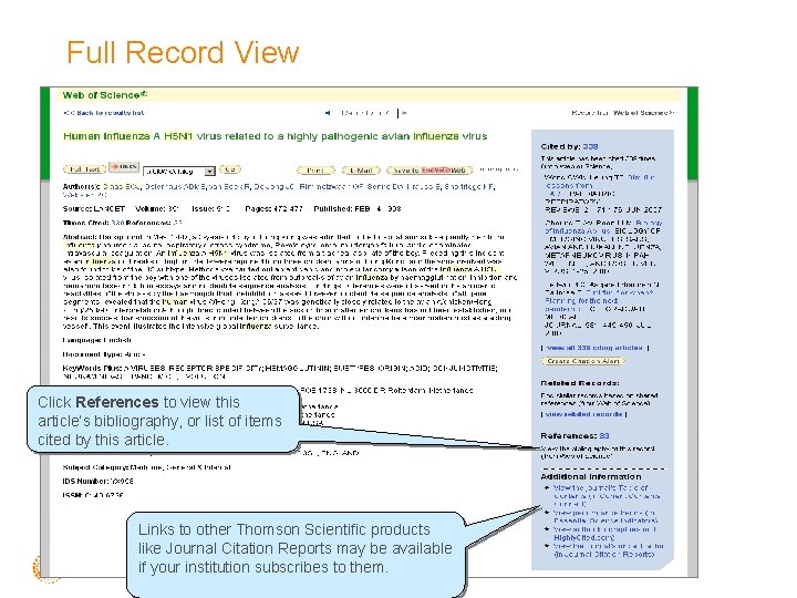 Full Record View Click References to view this article’s bibliography, or list of items