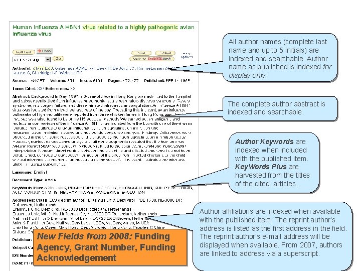 Full Bibliographic Record All author names (complete last name and up to 5 initials)
