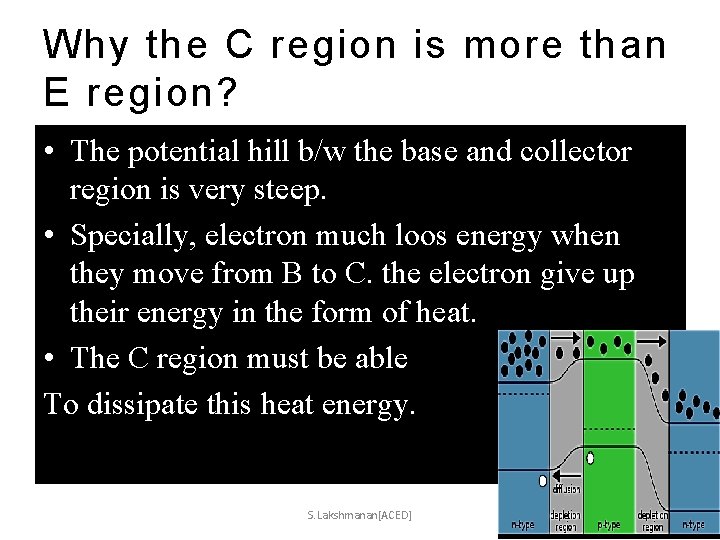 Why the C region is more than E region? • The potential hill b/w