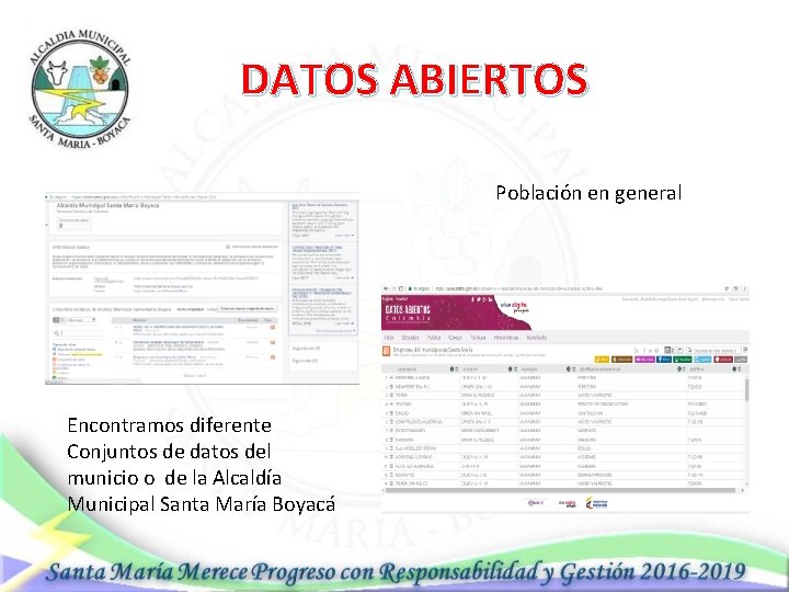 DATOS ABIERTOS Población en general Encontramos diferente Conjuntos de datos del municio o de