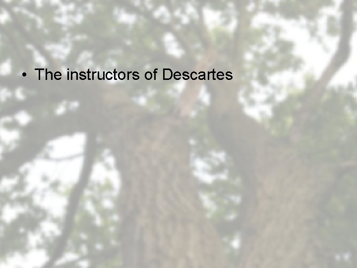  • The instructors of Descartes 