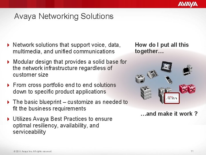 Avaya Networking Solutions 4 Network solutions that support voice, data, multimedia, and unified communications