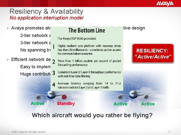 Resiliency & Availability No application interruption model 4 Avaya promotes always-on networking with an