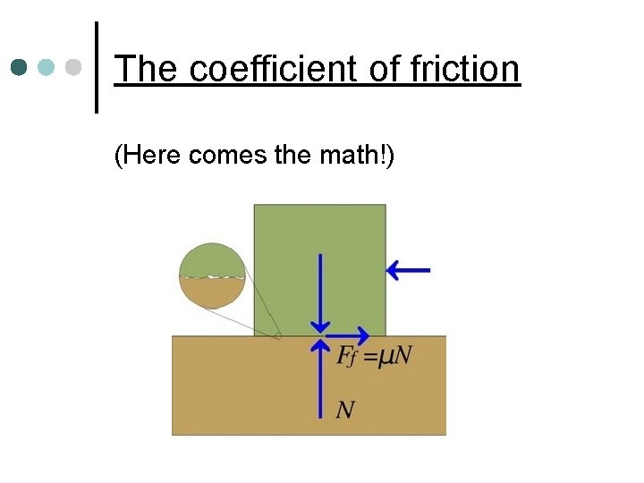 The coefficient of friction (Here comes the math!) 