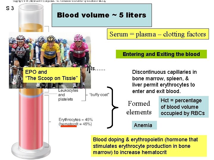 S 3 Blood volume ~ 5 liters Figure 12. 01 Serum = plasma –