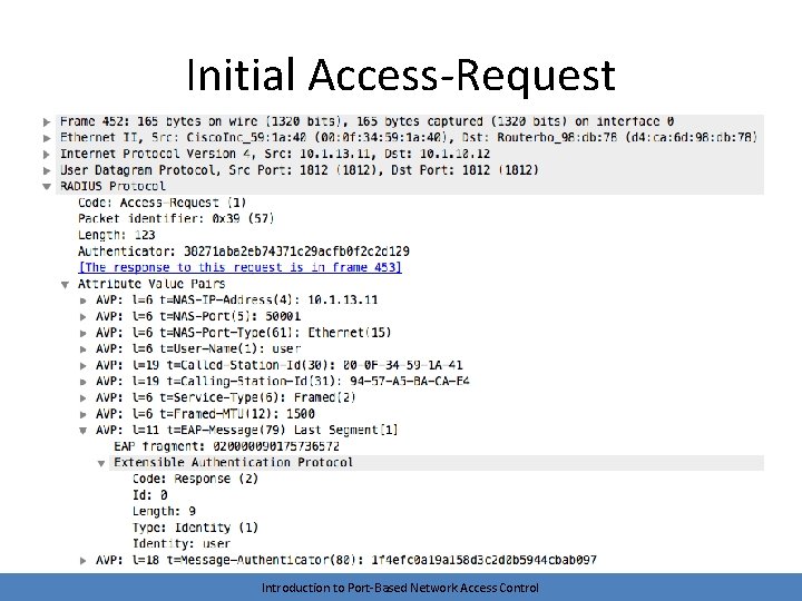 Initial Access-Request Introduction to Port-Based Network Access Control 
