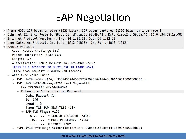 EAP Negotiation Introduction to Port-Based Network Access Control 