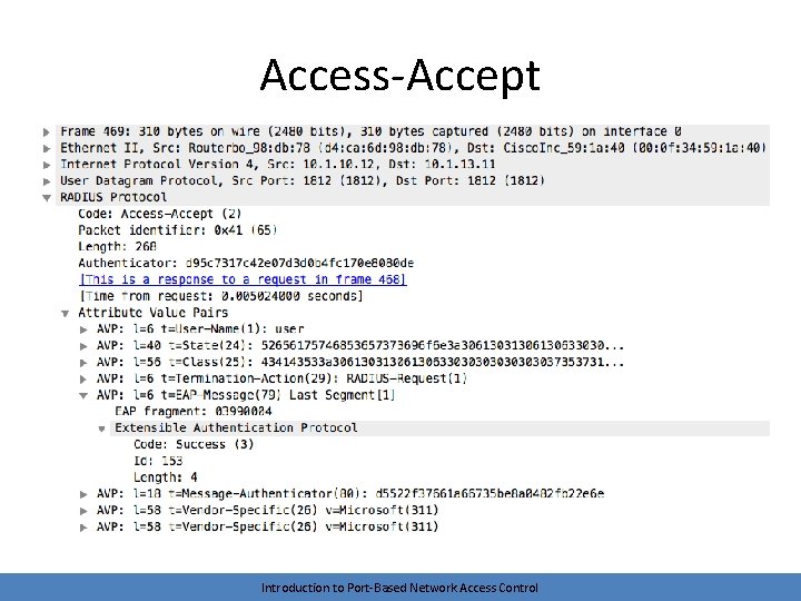 Access-Accept Introduction to Port-Based Network Access Control 