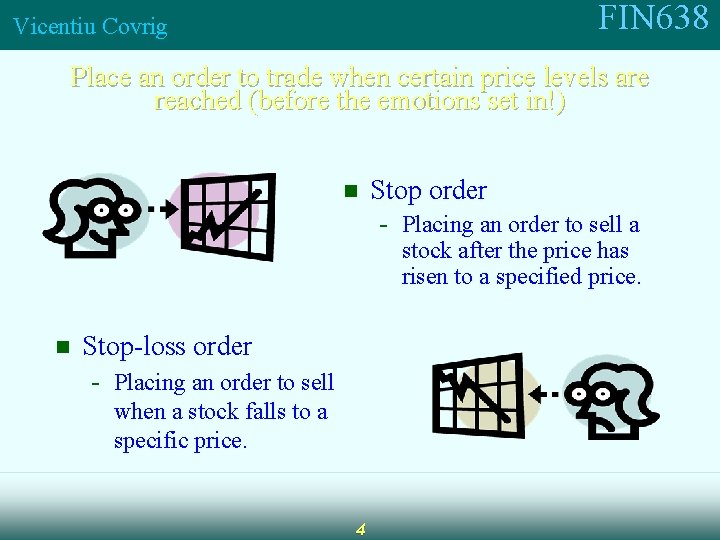 FIN 638 Vicentiu Covrig Place an order to trade when certain price levels are