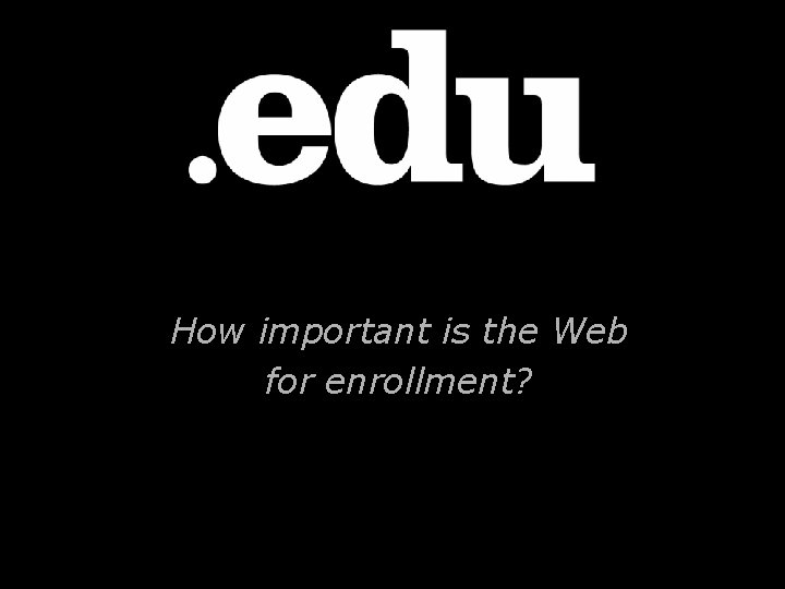 How important is the Web for enrollment? 