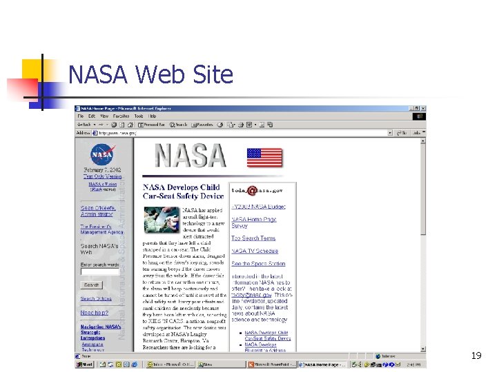 NASA Web Site 19 
