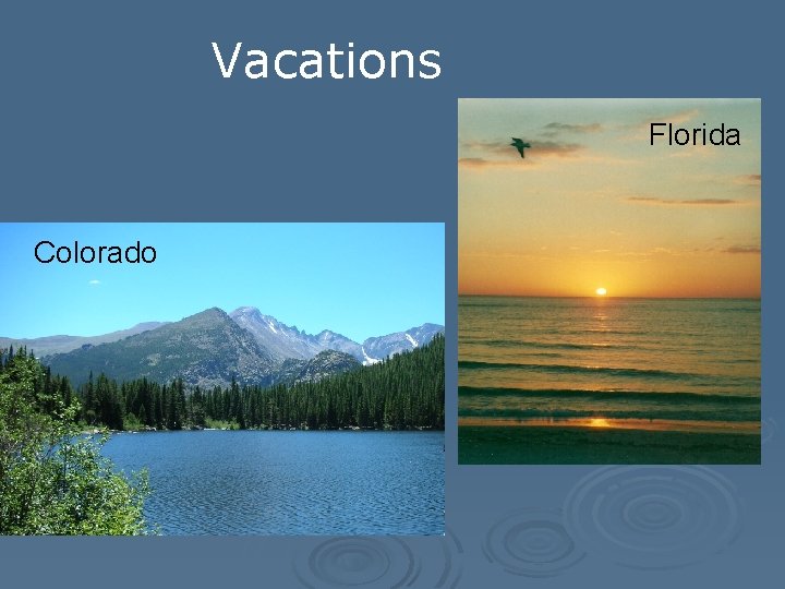 Vacations Florida Colorado 