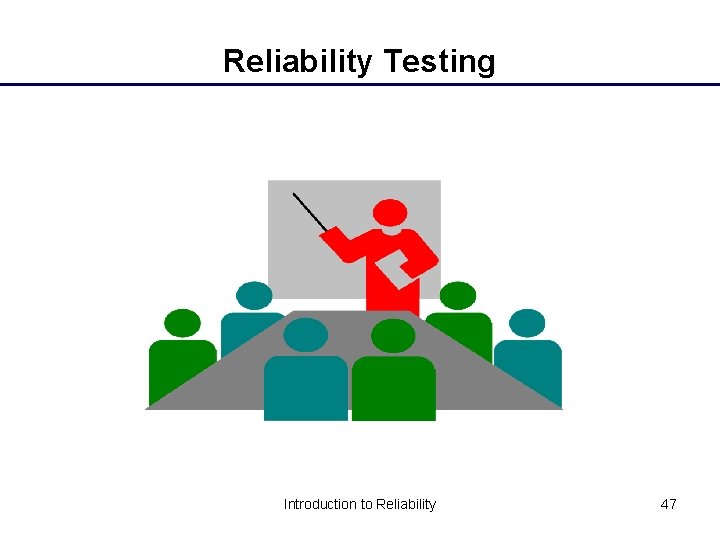 Reliability Testing Introduction to Reliability 47 