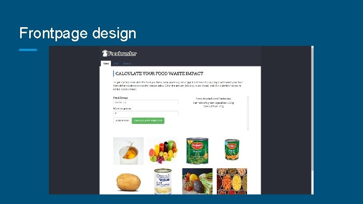 Frontpage design 