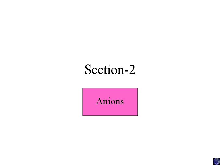 Section-2 Anions 