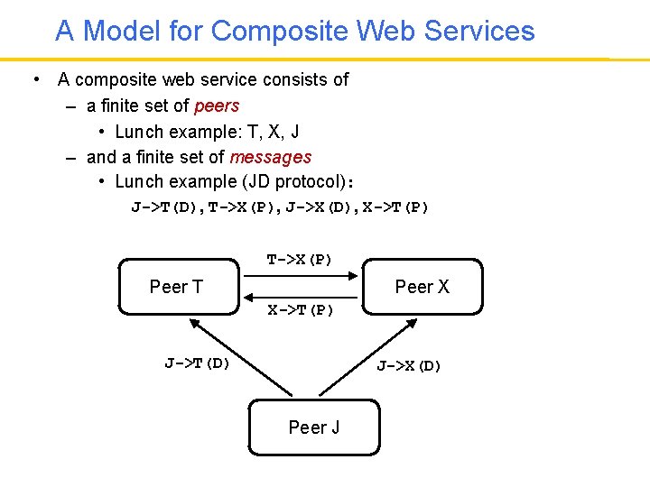 A Model for Composite Web Services • A composite web service consists of –