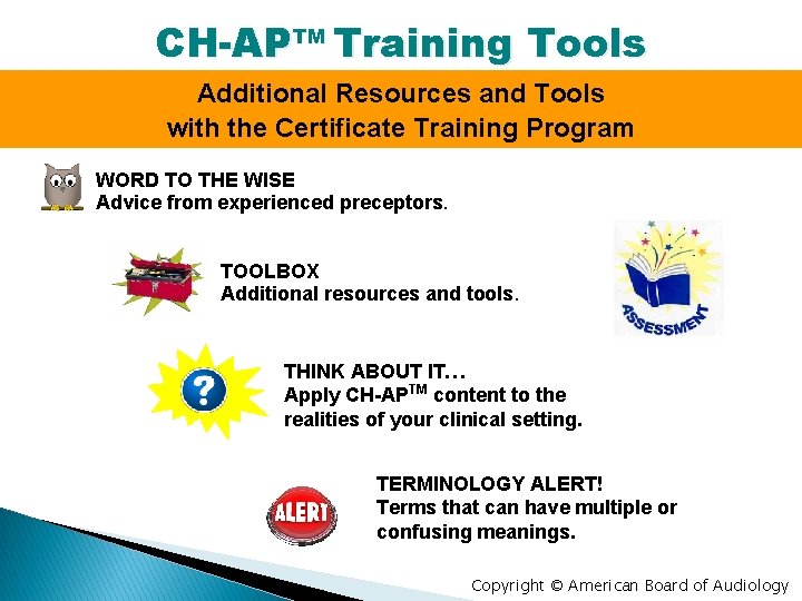 CH-APTM Training Tools Additional Resources and Tools with the Certificate Training Program WORD TO