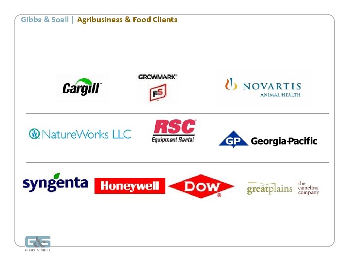 Gibbs & Soell | Agribusiness & Food Clients 