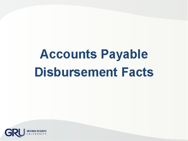 Accounts Payable Disbursement Facts 