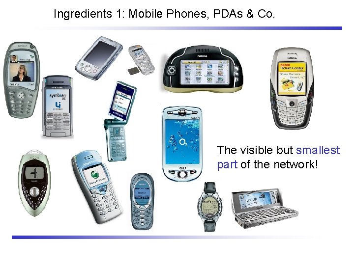 Ingredients 1: Mobile Phones, PDAs & Co. The visible but smallest part of the