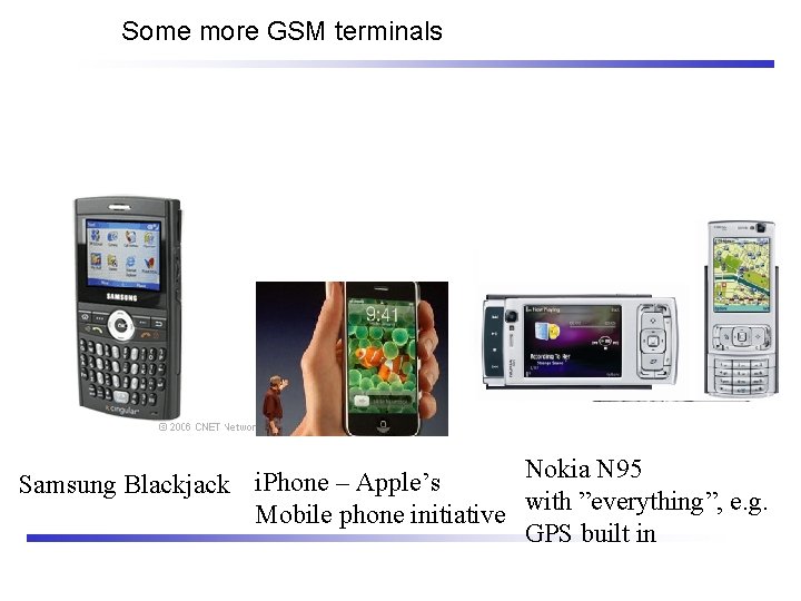 Some more GSM terminals Nokia N 95 Samsung Blackjack i. Phone – Apple’s Mobile