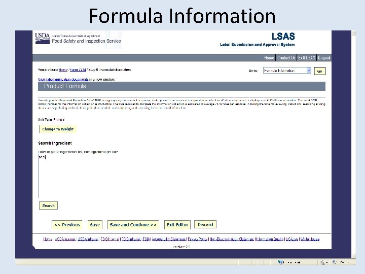 Formula Information 