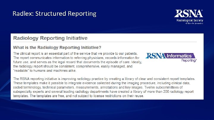 Radlex: Structured Reporting 