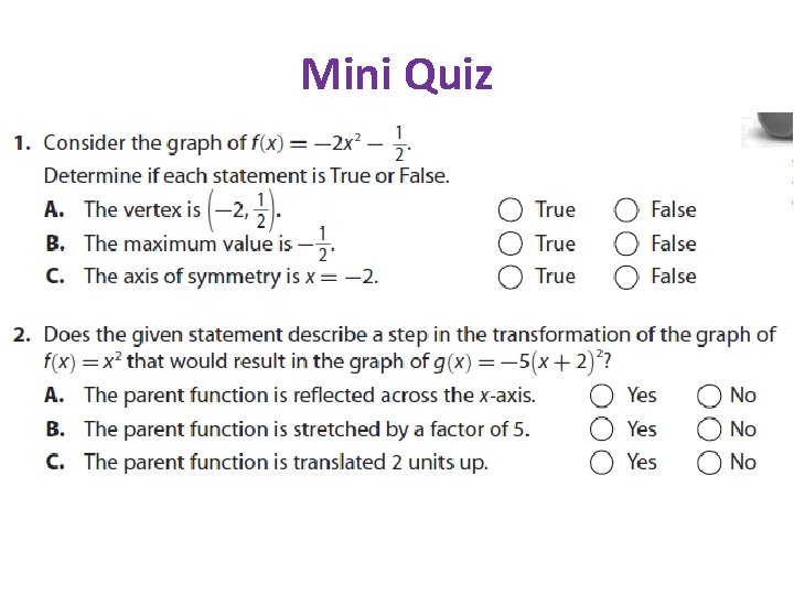 Mini Quiz 