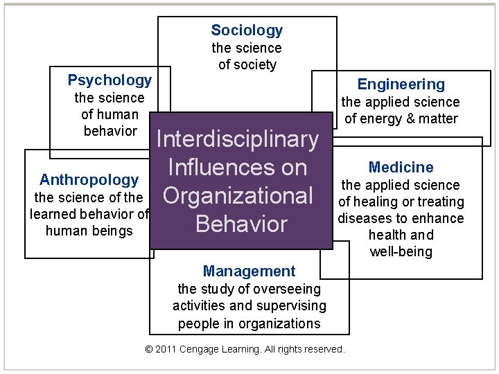 Sociology Psychology the science of human behavior Anthropology the science of the learned behavior