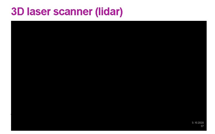 3 D laser scanner (lidar) 3. 10. 2020 27 