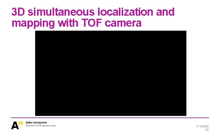 3 D simultaneous localization and mapping with TOF camera 3. 10. 2020 32 