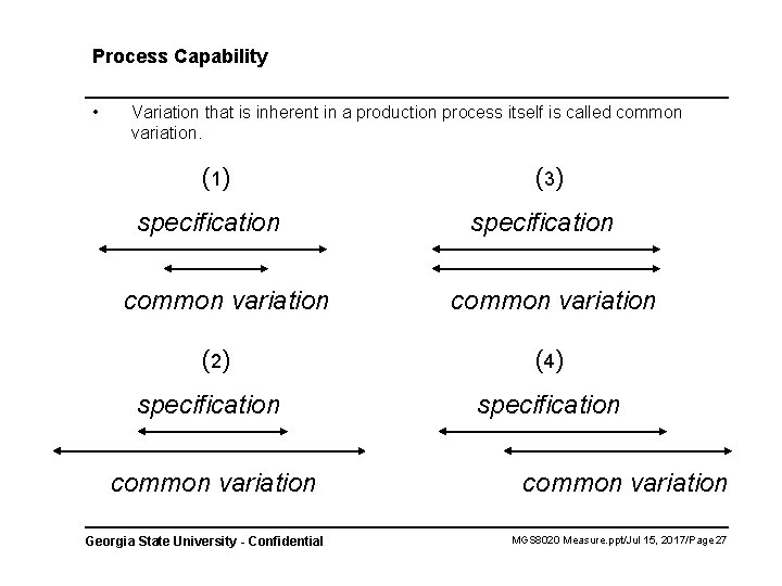 Process Capability • Variation that is inherent in a production process itself is called