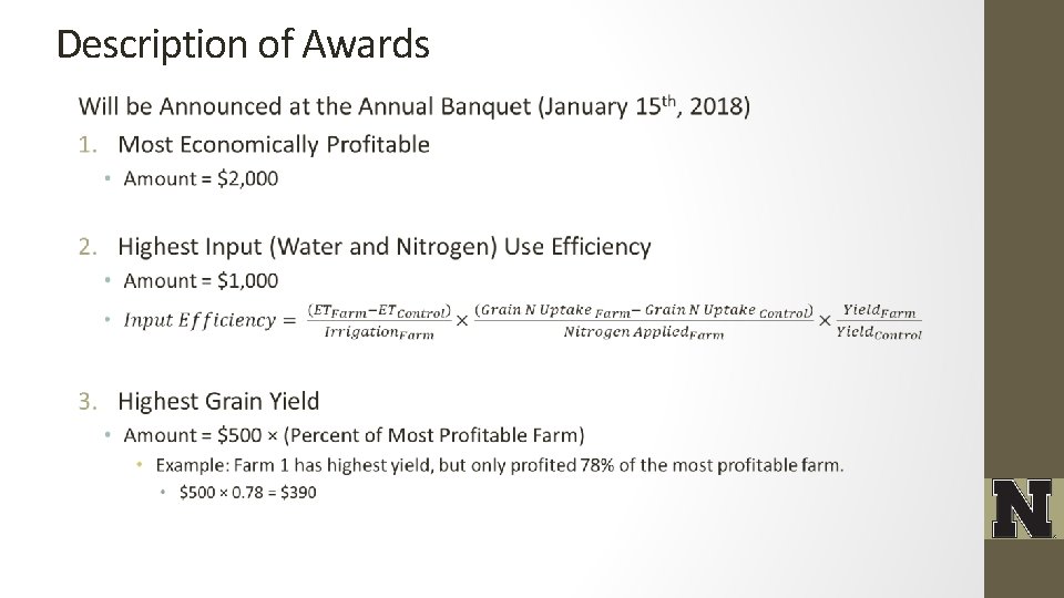 Description of Awards 