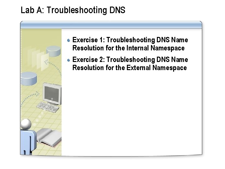 Lab A: Troubleshooting DNS Exercise 1: Troubleshooting DNS Name Resolution for the Internal Namespace