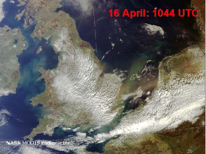 16 April: 1044 UTC NASA MODIS radiometer 