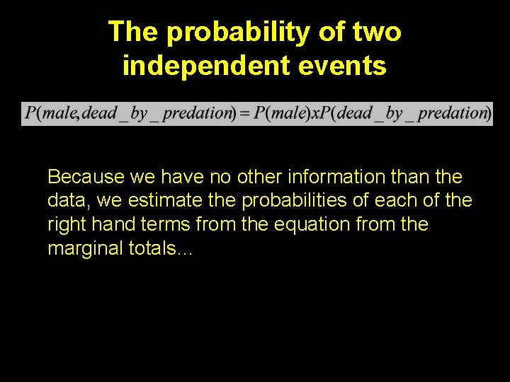The probability of two independent events Because we have no other information than the