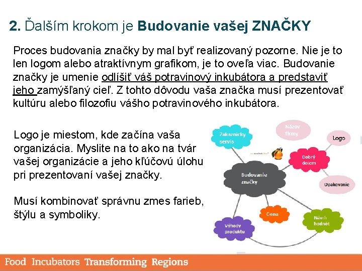 2. Ďalším krokom je Budovanie vašej ZNAČKY Proces budovania značky by mal byť realizovaný