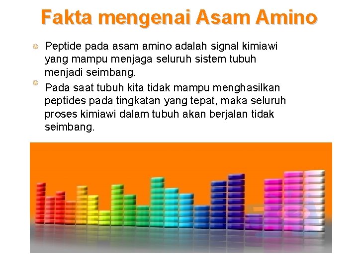 Fakta mengenai Asam Amino Peptide pada asam amino adalah signal kimiawi yang mampu menjaga