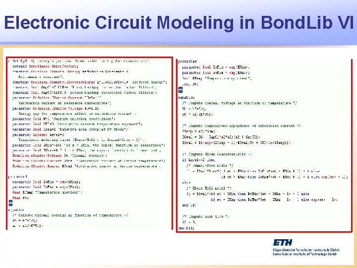 Electronic Circuit Modeling in Bond. Lib VI 