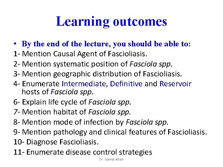 Learning outcomes • By the end of the lecture, you should be able to: