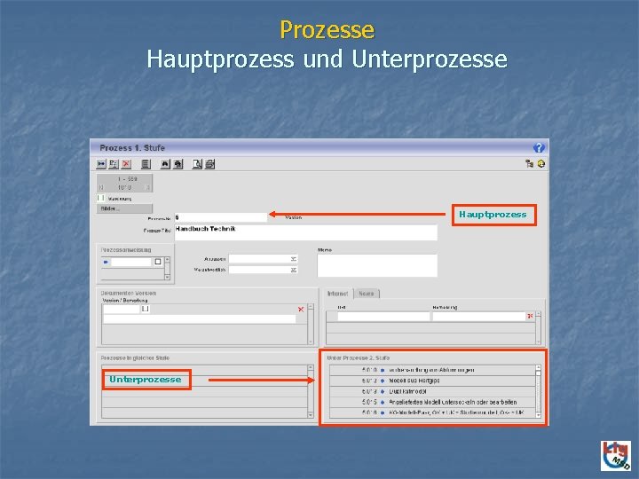 Prozesse Hauptprozess und Unterprozesse Hauptprozess Unterprozesse 
