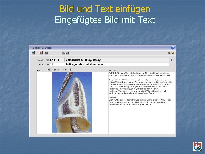 Bild und Text einfügen Eingefügtes Bild mit Text 