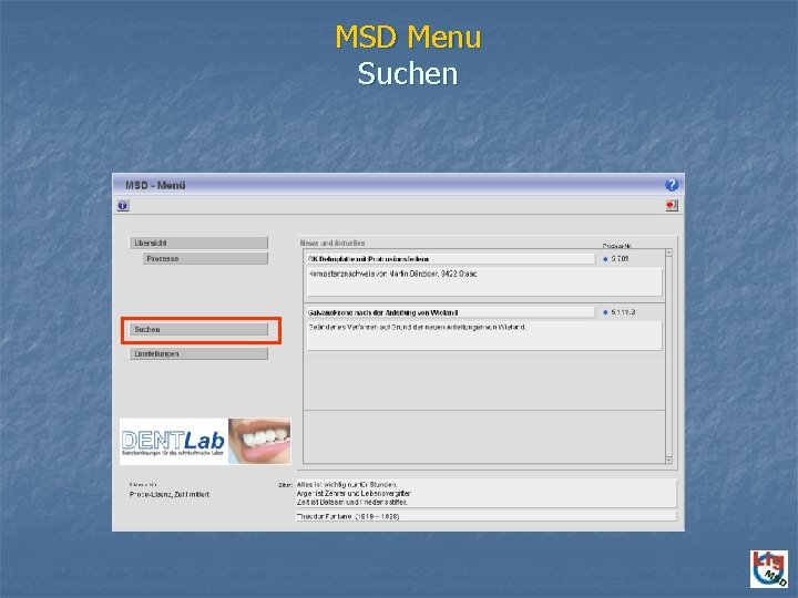 MSD Menu Suchen 