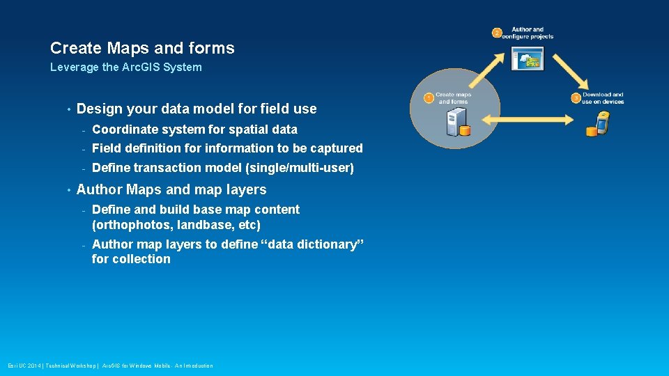Create Maps and forms Leverage the Arc. GIS System • • Design your data