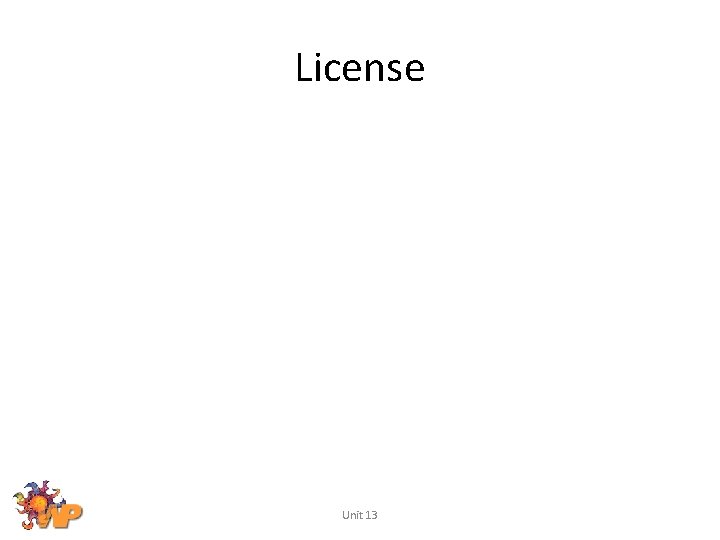 License Unit 13 