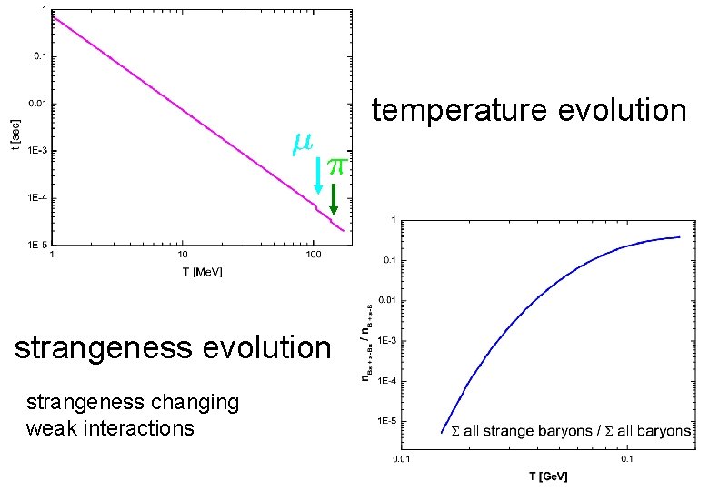 temperature evolution strangeness changing weak interactions 