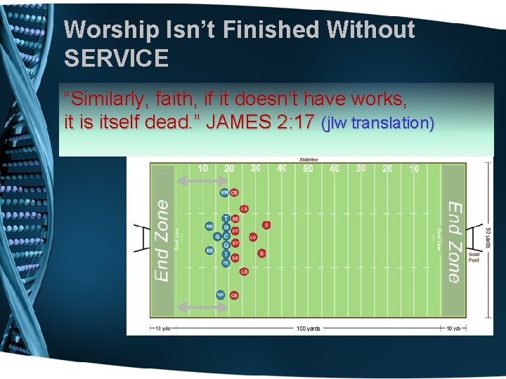 Worship Isn’t Finished Without SERVICE “Similarly, faith, if it doesn’t have works, it is