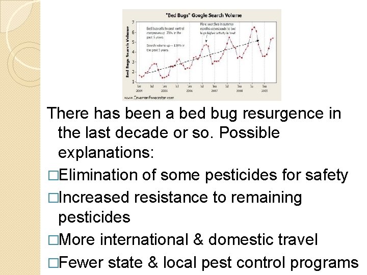 There has been a bed bug resurgence in the last decade or so. Possible